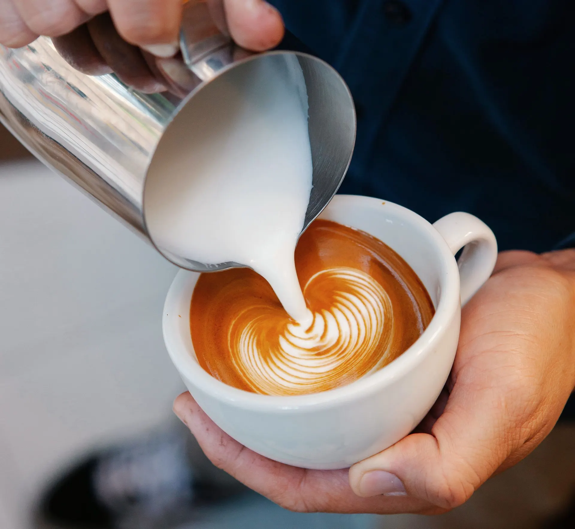 Yulaf sütüyle latte art